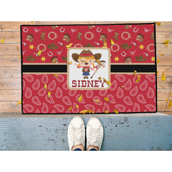 Red Western Door Mat - LIFESTYLE (Med)