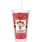 Red Western Double Wall Tumbler with Straw