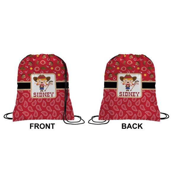 Red Western Drawstring Backpack