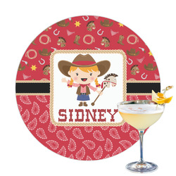 Red Western Printed Drink Topper - 3.25" (Personalized)