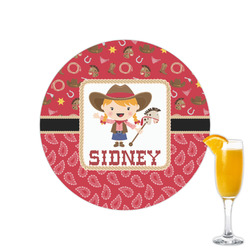 Red Western Printed Drink Topper - 2.15" (Personalized)