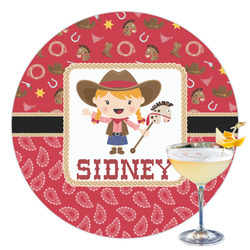 Red Western Printed Drink Topper - 3.5" (Personalized)