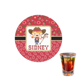 Red Western Printed Drink Topper - 1.5" (Personalized)