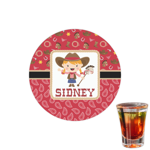 Custom Red Western Printed Drink Topper - 1.5" (Personalized)