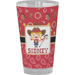 Red Western Pint Glass - Full Color (Personalized)