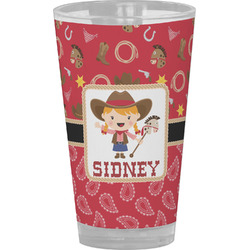 Red Western Pint Glass - Full Color (Personalized)