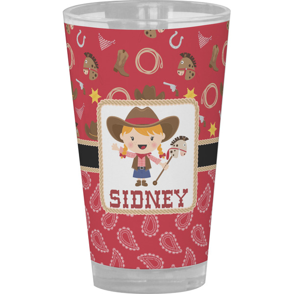 Custom Red Western Pint Glass - Full Color (Personalized)