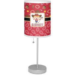 Red Western 7" Drum Lamp with Shade Polyester (Personalized)