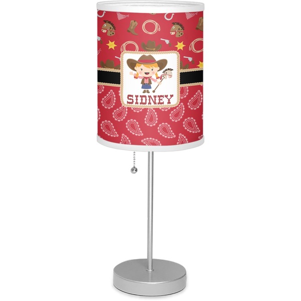 Custom Red Western Lamp with Drum Shade (Personalized)
