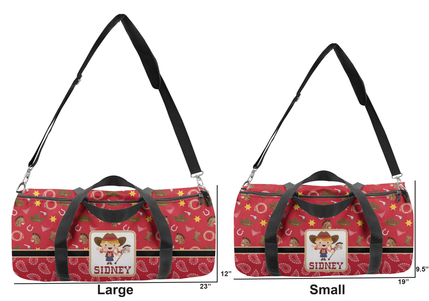 Red Western Duffel Bag - Large (Personalized) - YouCustomizeIt