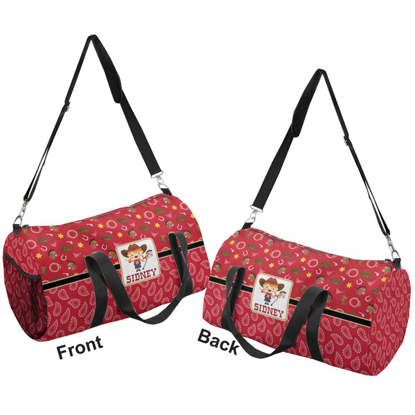 Red Western Duffle bag large front and back sides