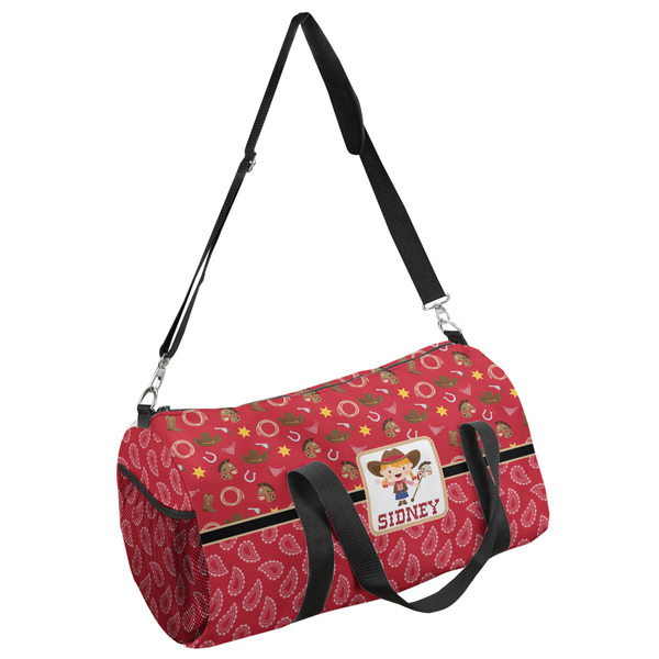 Custom Red Western Duffel Bag (Personalized)