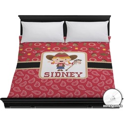 Red Western Duvet Cover - King (Personalized)