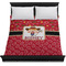 Red Western Duvet Cover - Queen - On Bed - No Prop