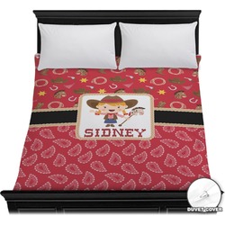 Red Western Duvet Cover - Full / Queen (Personalized)