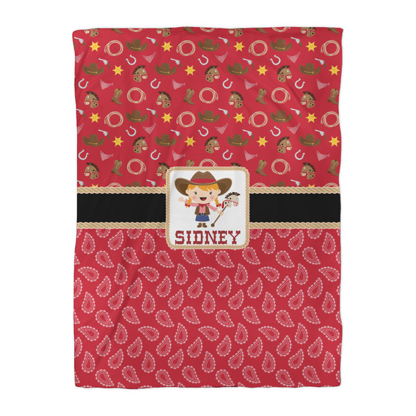 Red Western Duvet Cover - Twin XL - Front