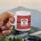 Red Western Espresso Cup - 3oz LIFESTYLE (new hand)