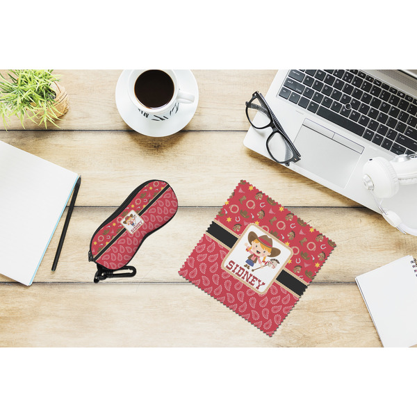 Red Western Eyeglass Case and Cloth Set - LIFESTYLE