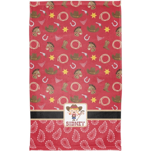 Red Western Finger Tip Towel - Full View