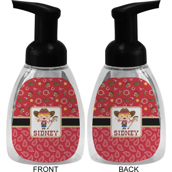 Red Western Foam Soap Bottle (Front & Back)