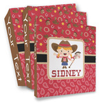 Red Western 3 Ring Binder - Full Wrap (Personalized)