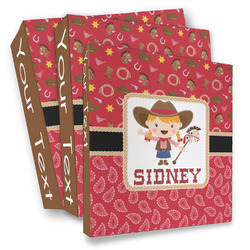 Red Western 3 Ring Binder - Full Wrap (Personalized)