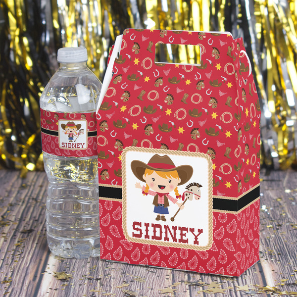 Red Western Gable Favor Box - In Context