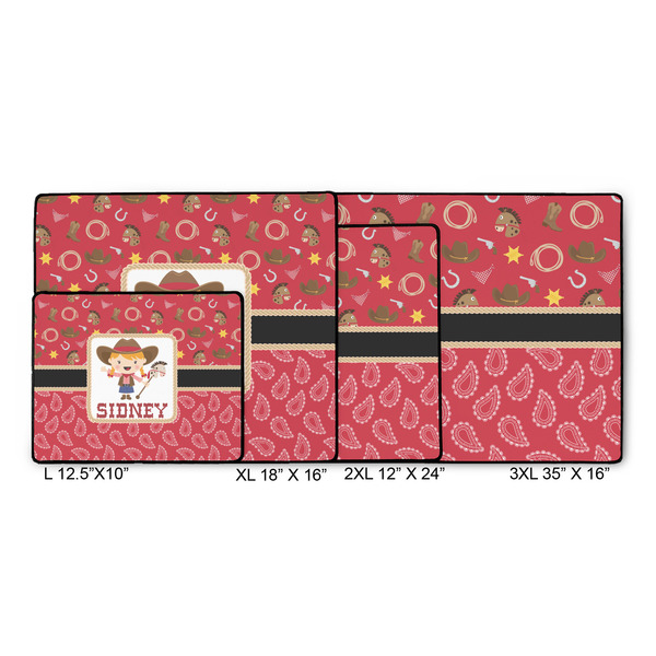 Red Western Gaming Mats - SIZE CHART