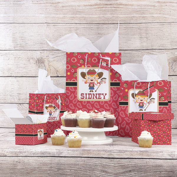 Red Western Gift Bags - In Context