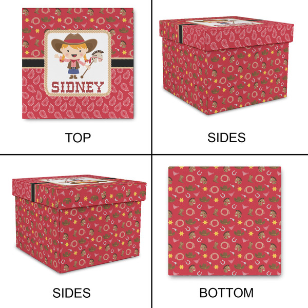 Red Western Gift Boxes with Lid - Canvas Wrapped - Large - Approval