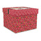 Red Western Gift Boxes with Lid - Canvas Wrapped - Large - Front/Main