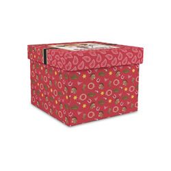 Red Western Gift Box with Lid - Canvas Wrapped - Small (Personalized)