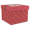 Red Western Gift Boxes with Lid - Canvas Wrapped - X-Large - Front/Main