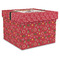 Red Western Gift Boxes with Lid - Canvas Wrapped - XX-Large - Front/Main