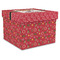 Red Western Gift Box with Lid - Canvas Wrapped - XX-Large (Personalized)