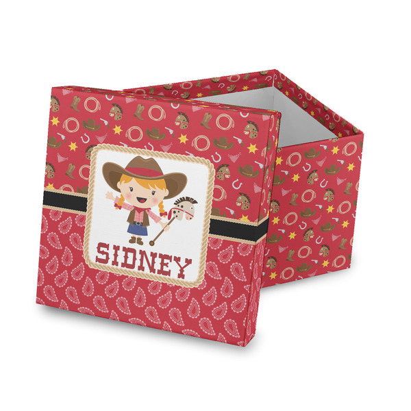 Custom Red Western Gift Box with Lid - Canvas Wrapped (Personalized)