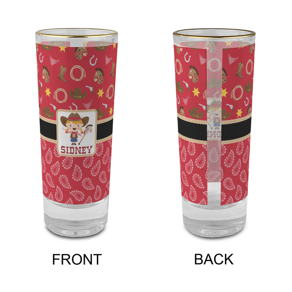 Red Western Glass Shot Glass - 2 oz - Single - APPROVAL