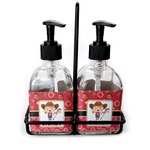 Red Western Glass Soap & Lotion Bottle Set (Personalized)