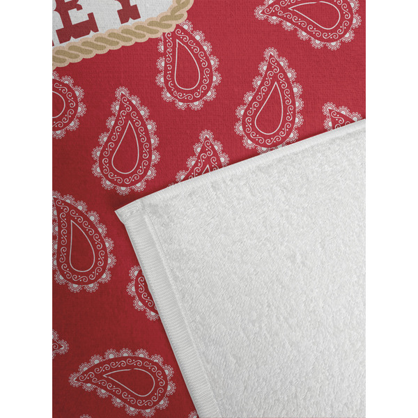 Red Western Golf Towel - Detail