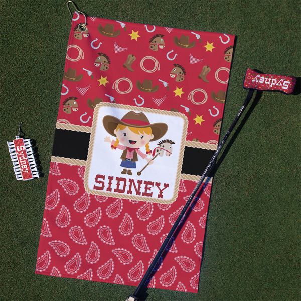 Custom Red Western Golf Towel Gift Set (Personalized)