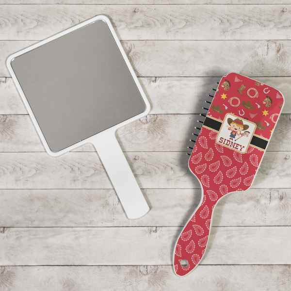Red Western Hair Brush - In Context
