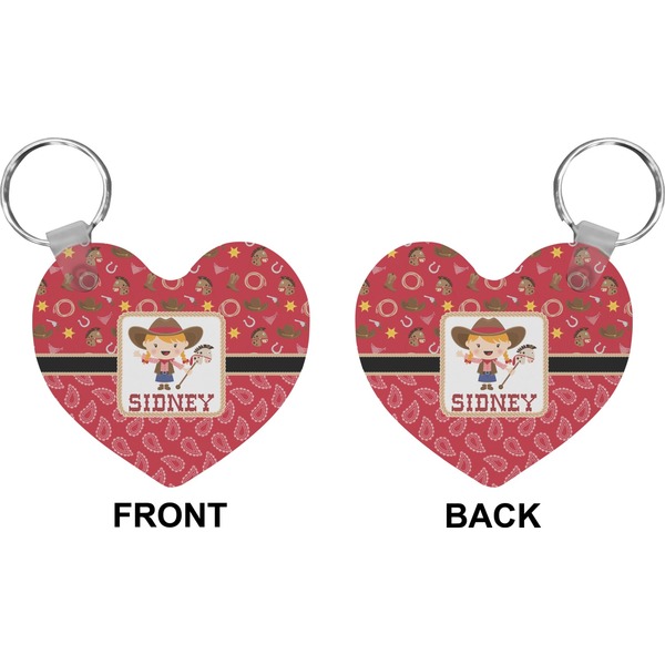 Red Western Heart Keychain (Front + Back)