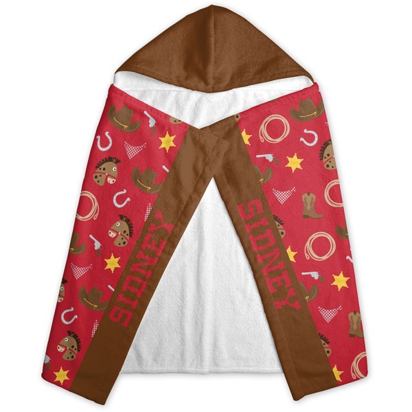 Red Western Hooded Towel - Folded