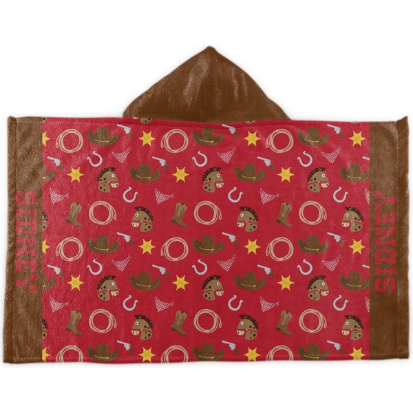 Custom Red Western Kids Hooded Towel (Personalized)