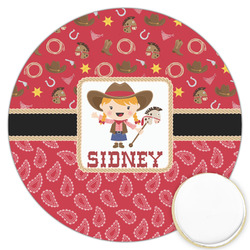 Red Western Printed Cookie Topper - 3.25" (Personalized)