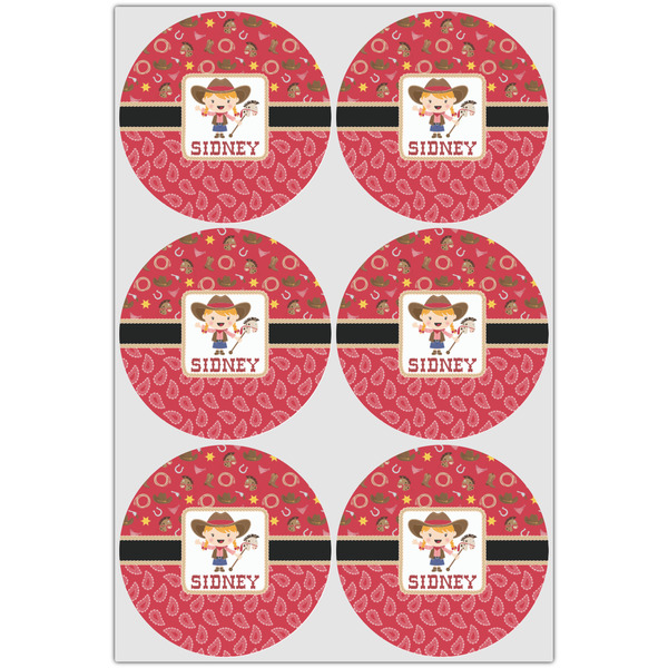 Red Western Icing Circle - Large - Set of 6