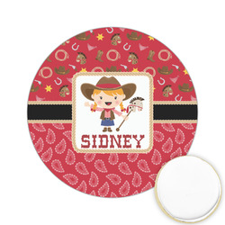 Red Western Printed Cookie Topper - 2.15" (Personalized)