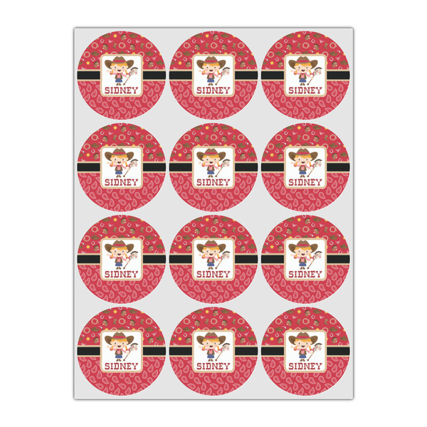 Red Western Icing Circle - Small - Set of 12