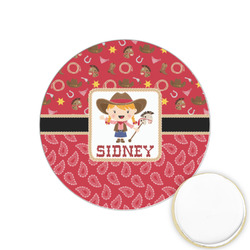 Red Western Printed Cookie Topper - 1.25" (Personalized)