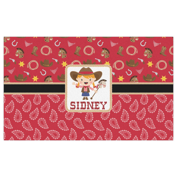 Red Western Indoor / Outdoor Rug - 3'x5' - Front Flat